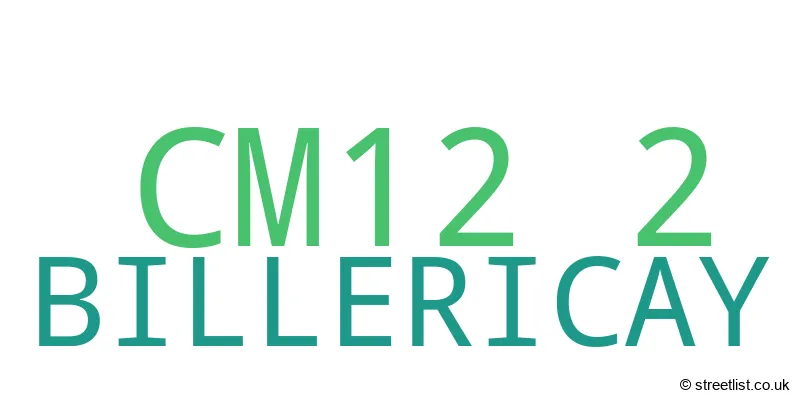 A word cloud for the CM12 2 postcode